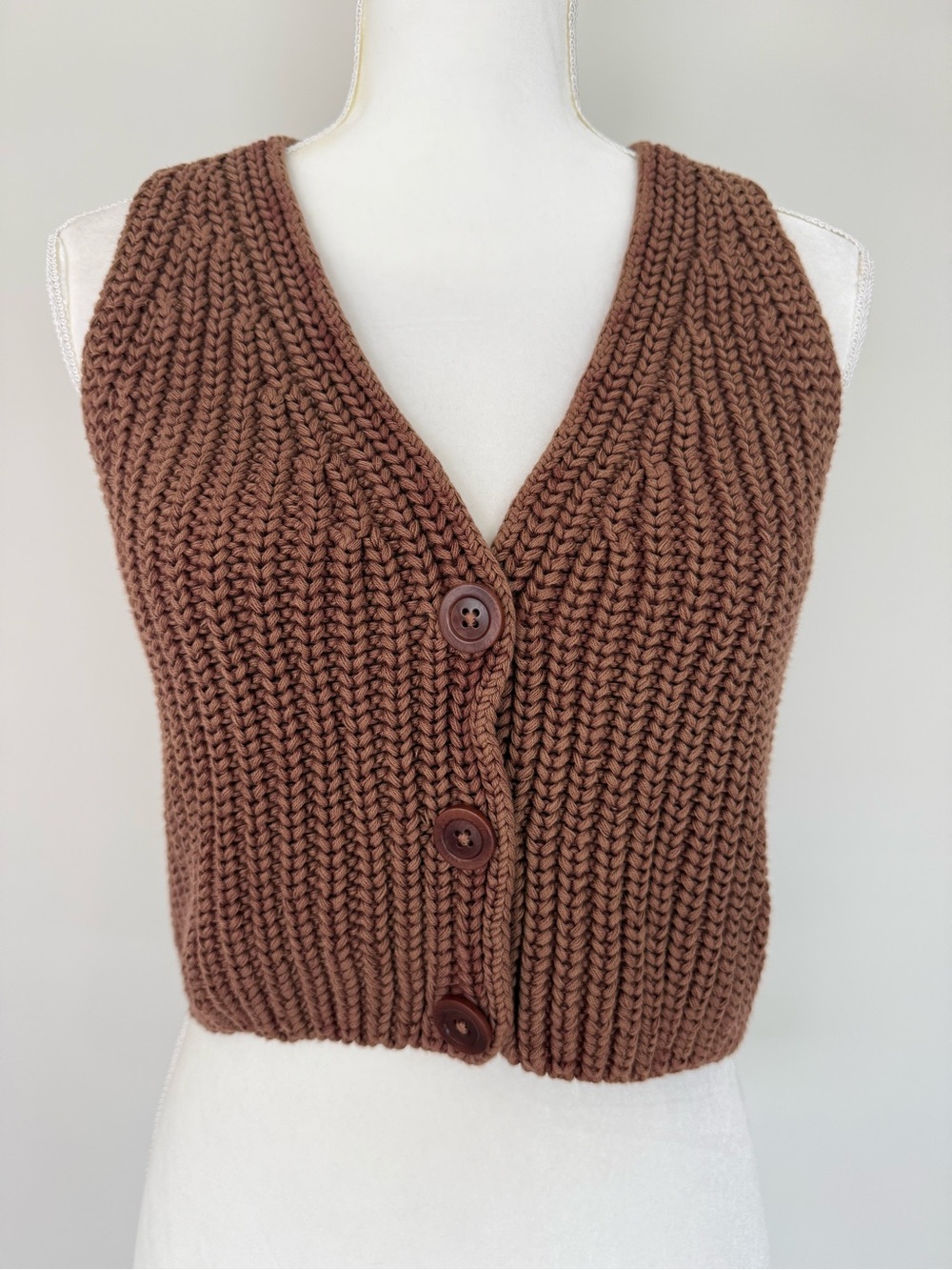 FREE PEOPLE Close To Me Vest Small Brown